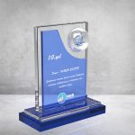 PB891 Mavi Camlı Kristal Plaket - 2