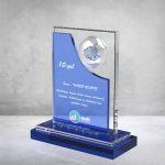 PB891 Mavi Camlı Kristal Plaket - 1