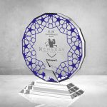 PB895 Mavi Camlı Kristal Plaket - 1